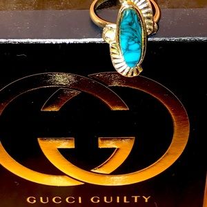 Vintage turquoise silver ring